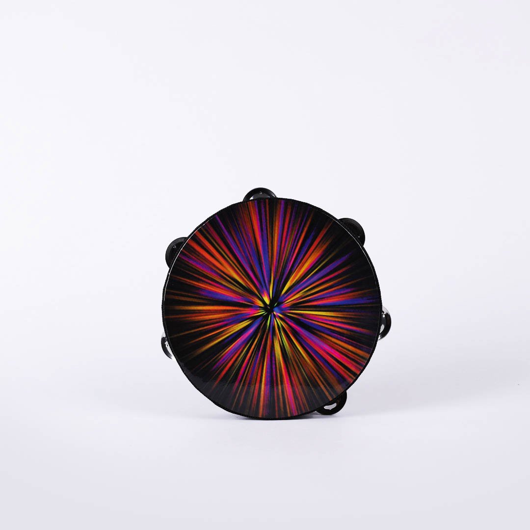 TAMBOURINE STARBURST SINGLE ROW 6 PRS CYMBALS 8in