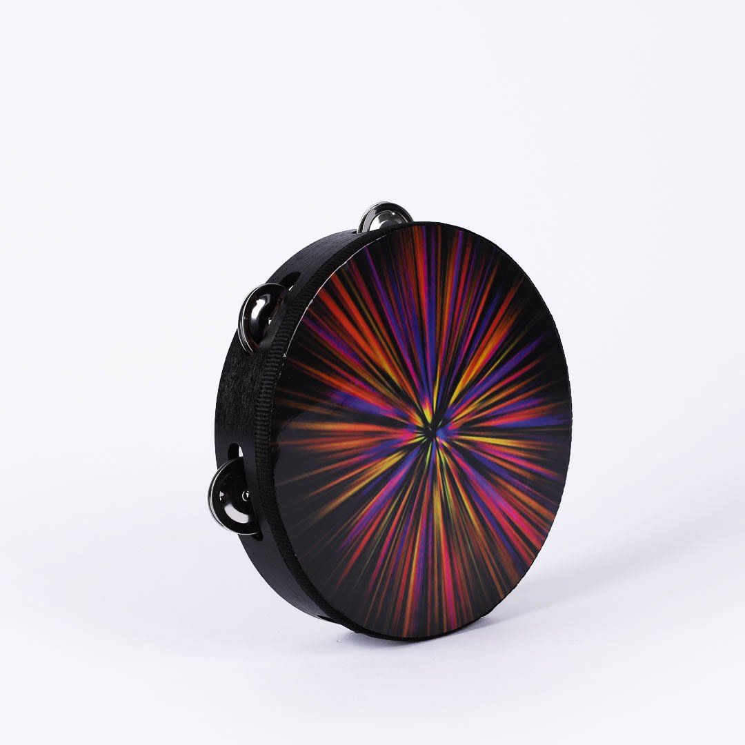 TAMBOURINE STARBURST SINGLE ROW 6 PRS CYMBALS 8in