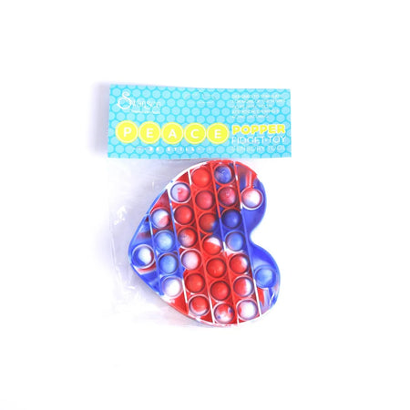 PEACE POPPER HEART - RED, WHITE, BLUE