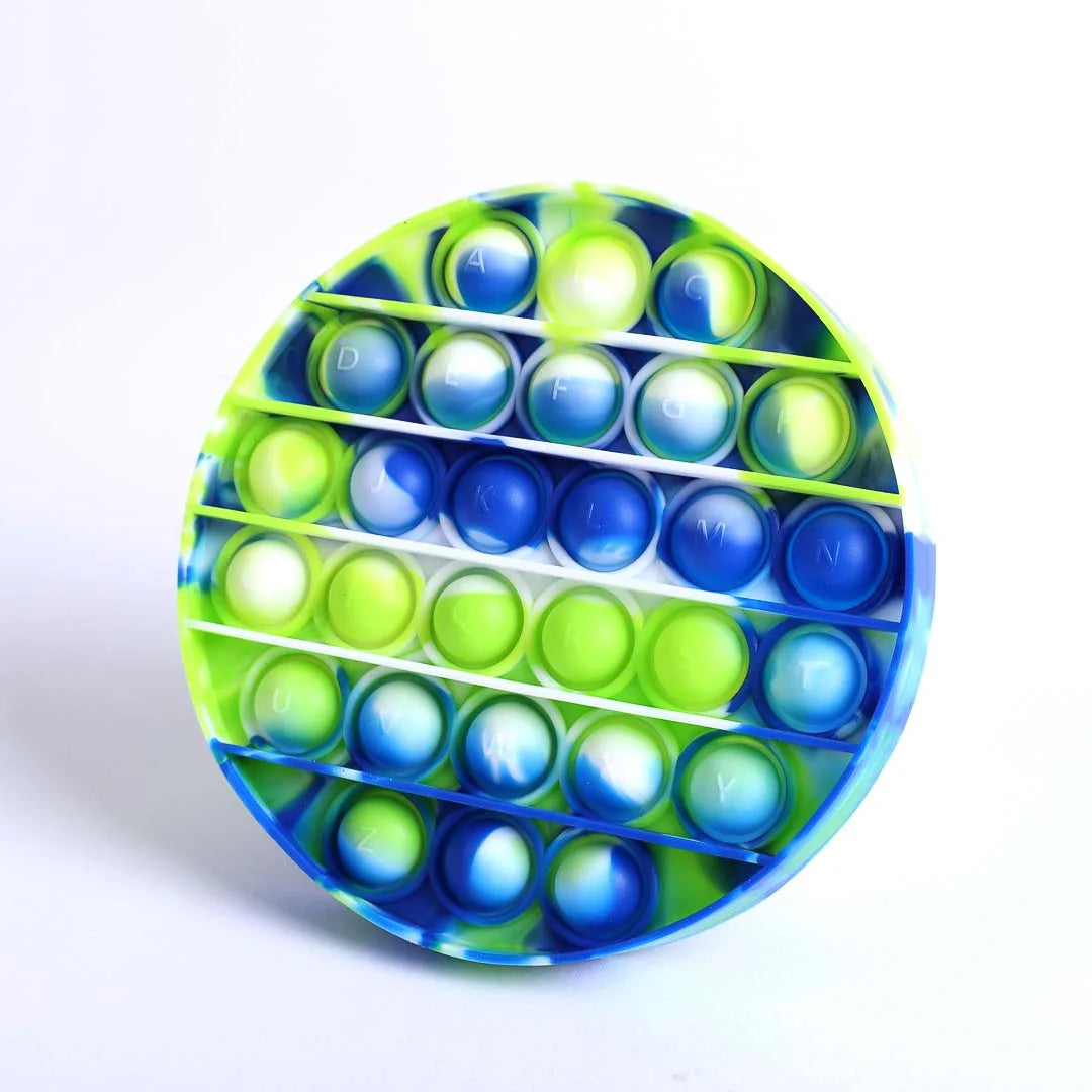 PEACE POPPER ROUND - GREEN WHITE BLUE SWIRL