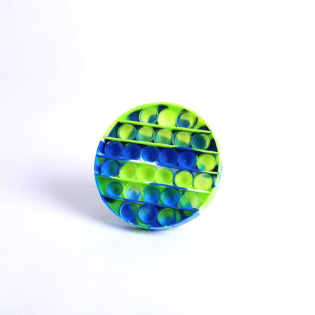 PEACE POPPER ROUND - GREEN WHITE BLUE SWIRL