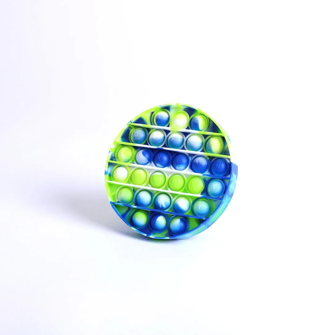 PEACE POPPER ROUND - GREEN WHITE BLUE SWIRL
