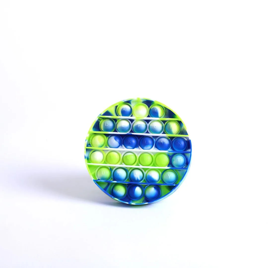PEACE POPPER ROUND - GREEN WHITE BLUE SWIRL