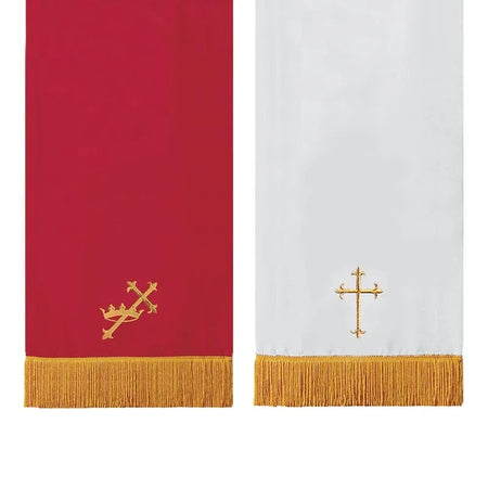Reversible Communion Table Runner with Cross & Crown - Red/White by Christian Brands
