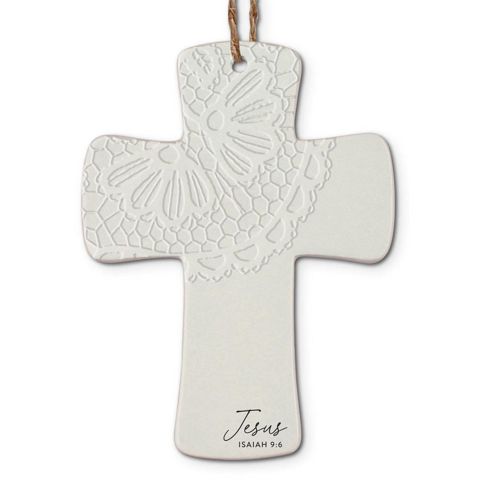 Christmas Ornament Cross Lace Jesus by Dicksons