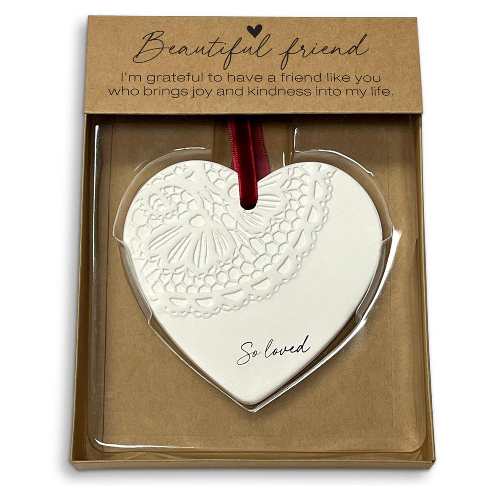 Christmas Ornament So Loved Friend Heart by Dicksons