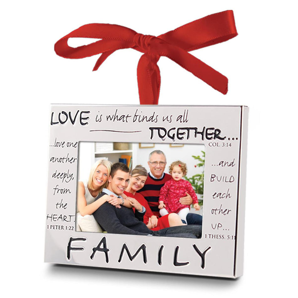 Christmas Ornament Family Frame Metal 3" by Dicksons