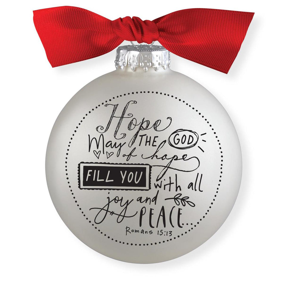 Christmas Ornament Hope Bauble 4", one of the items in the Bauble Ornament Set: Hope, Joy, Love and Believe. A photograph of the assembled set is pending.