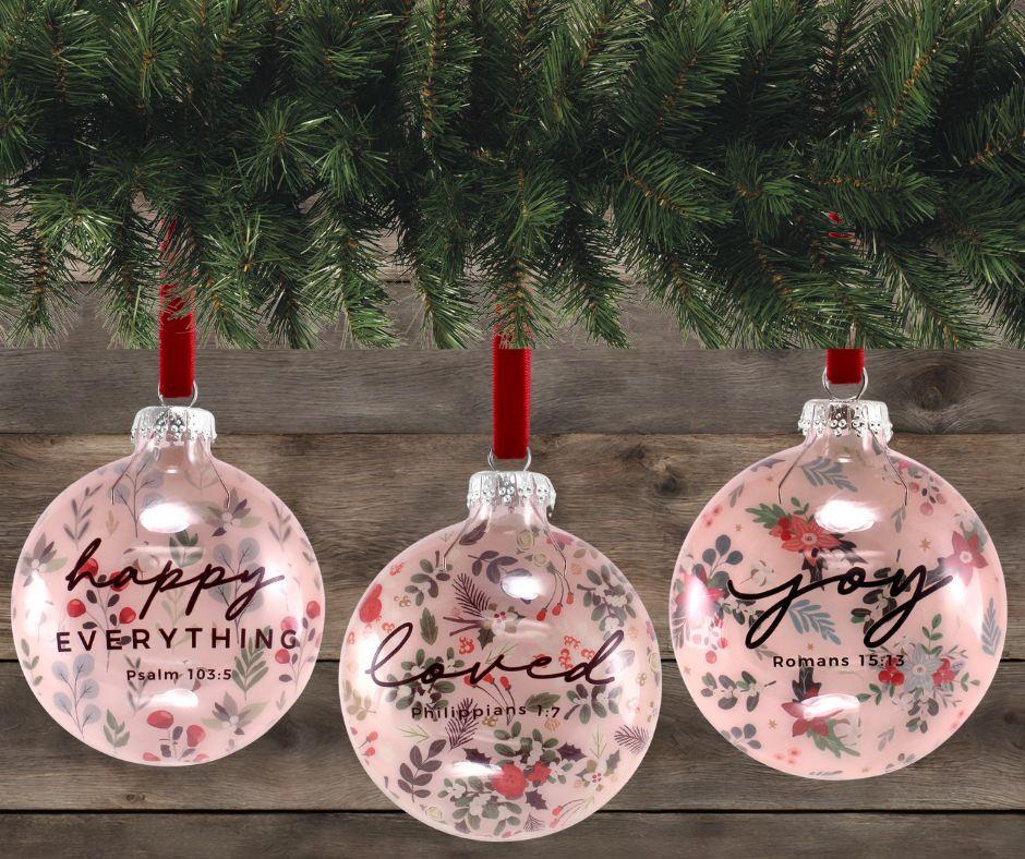 Christmas Ornament Half Dome Print Happy by Dicksons, product view 4