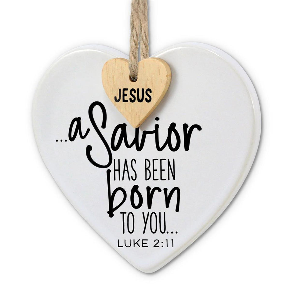 Ornament Heart Tag Savior Twine Hanger by Dicksons, product view 2