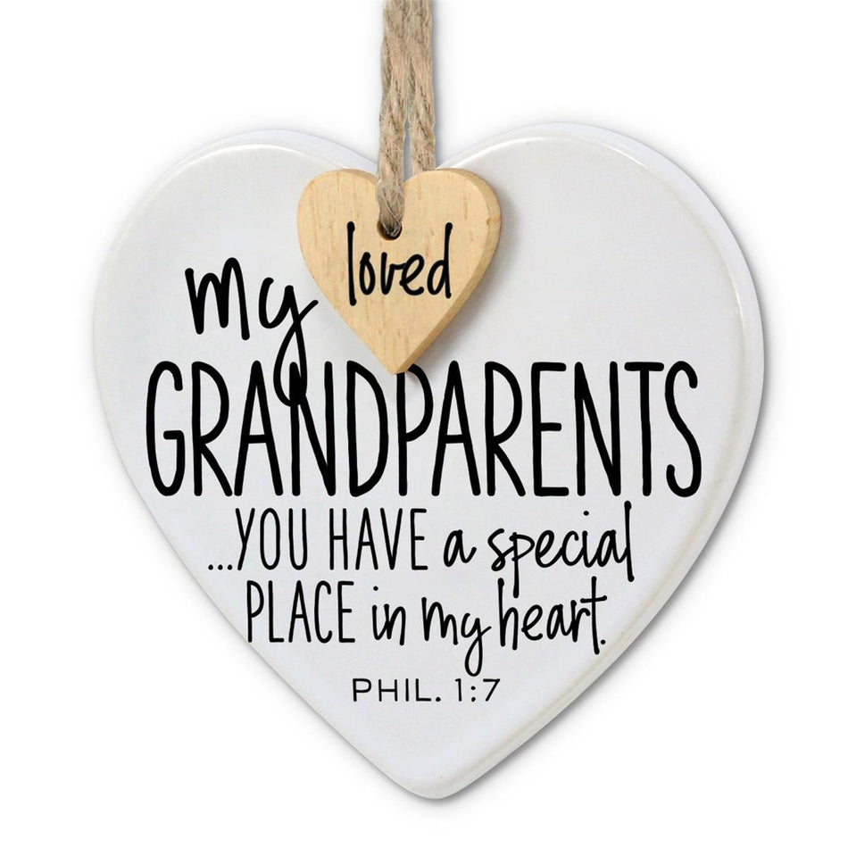 Ornament Heart Tag Grandparents Twine by Dicksons, product view 2