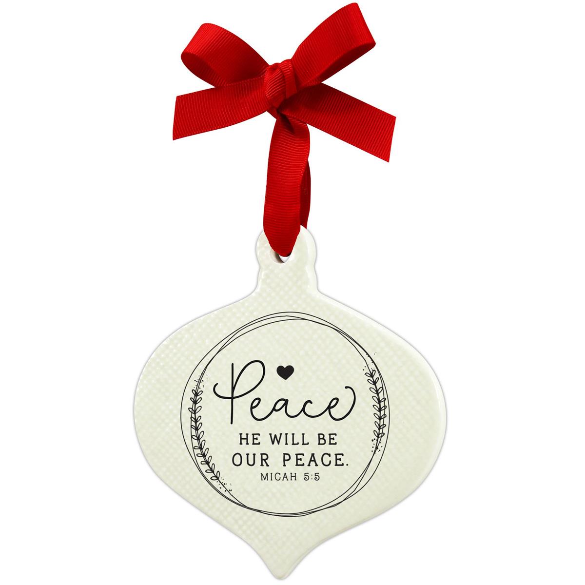 Ornament Doodle Peace Ribbon Hang, one of the items in the Doodle Ornaments, Set of Three: Peace, Joy, Believe. A photograph of the assembled set is pending.