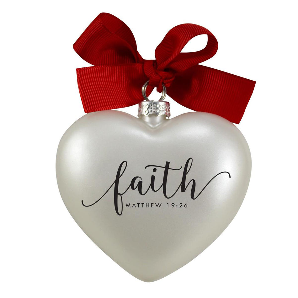Ornament Heart Faith Ribbon Hang by Dicksons