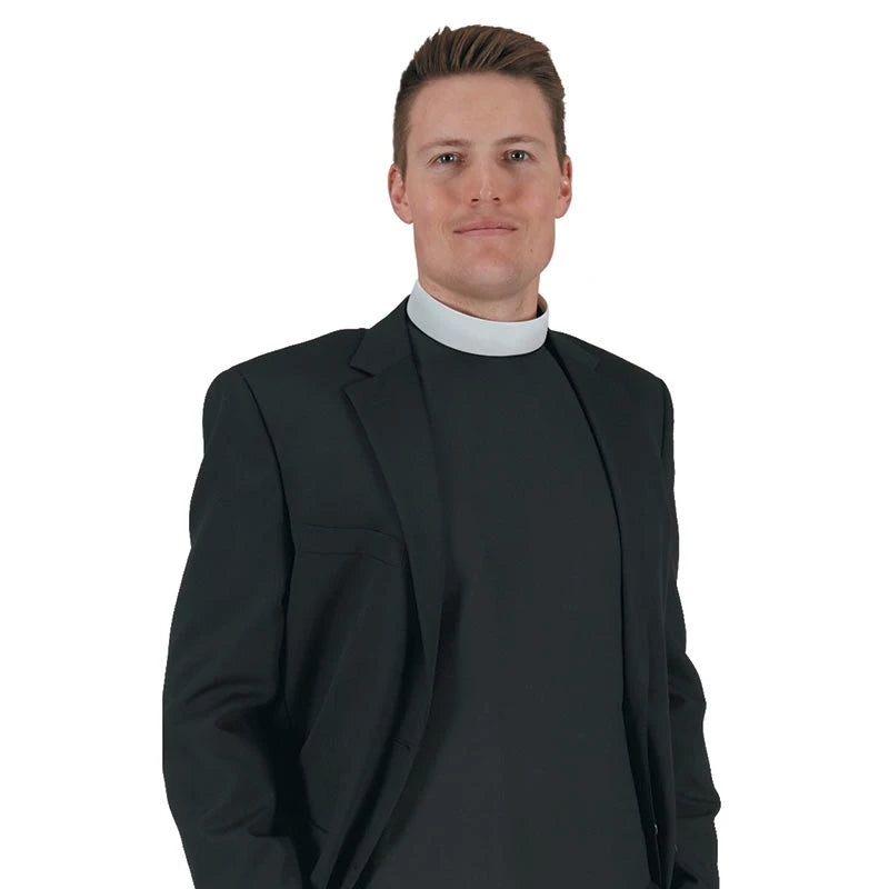 Plain Neckband Shirtfront — Black