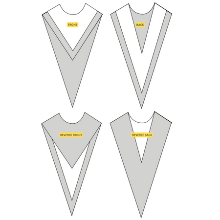 Custom Canterbury Reversible Choir Stole - Sapphire with White Accent by Christian Brands, product view 2