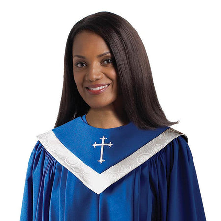 Custom Canterbury Reversible Choir Stole - Sapphire with White Accent by Christian Brands