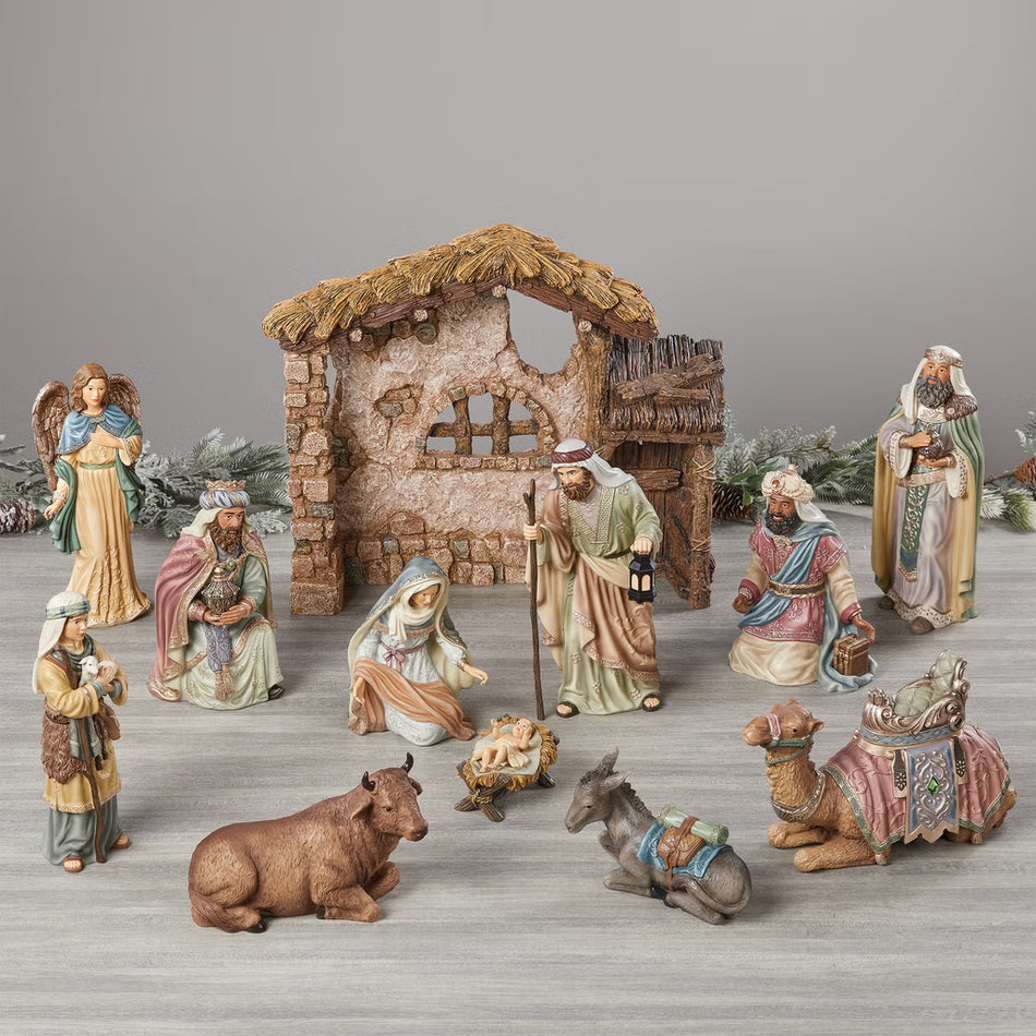 Kirkland Signature - 13-piece Hand-Painted Nativity Set by Costco