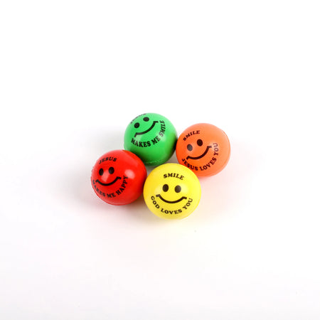BOUNCING BALL SMILE GOD LOVES YOU ASSTD COLOR 12 CT