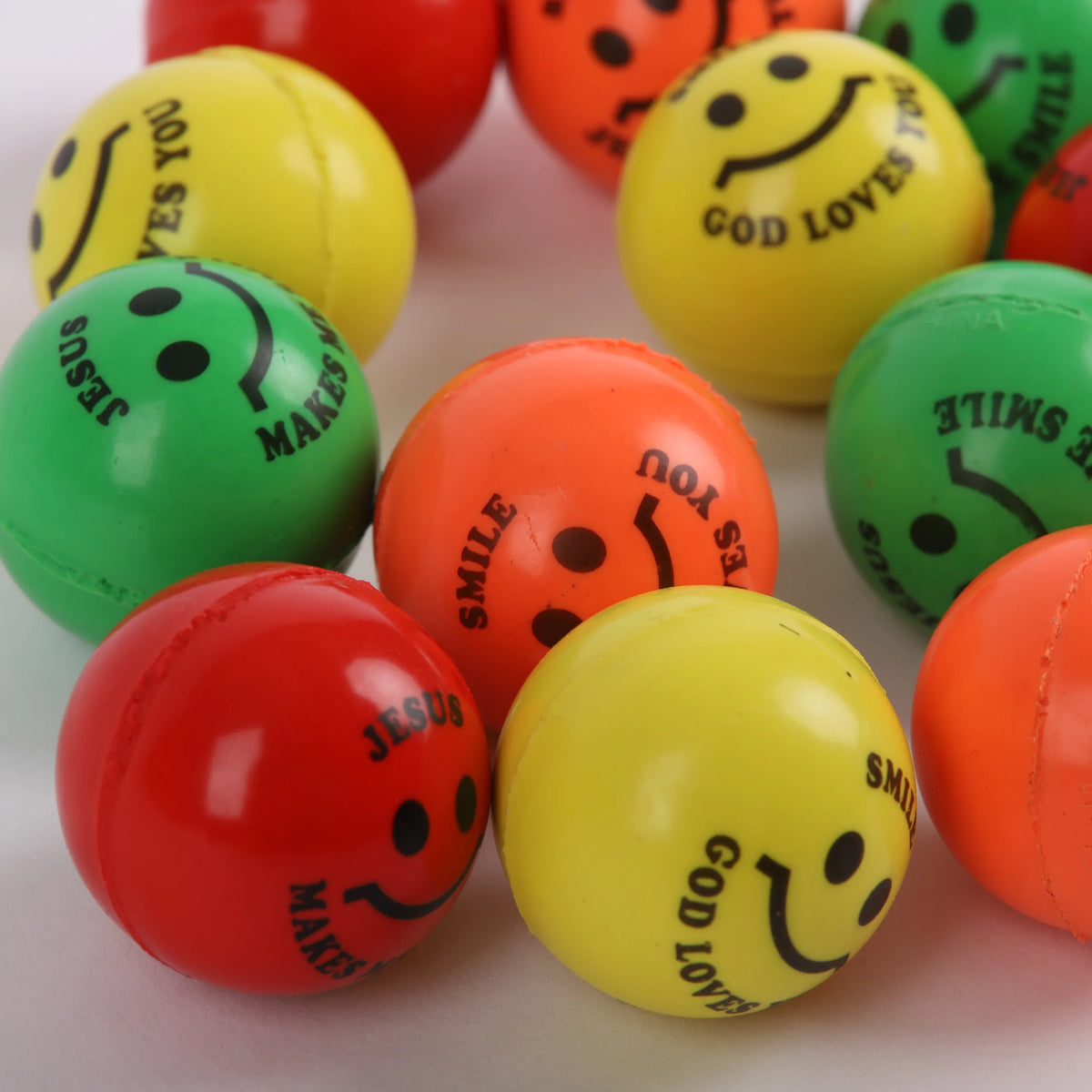 BOUNCING BALL SMILE GOD LOVES YOU ASSTD COLOR 12 CT