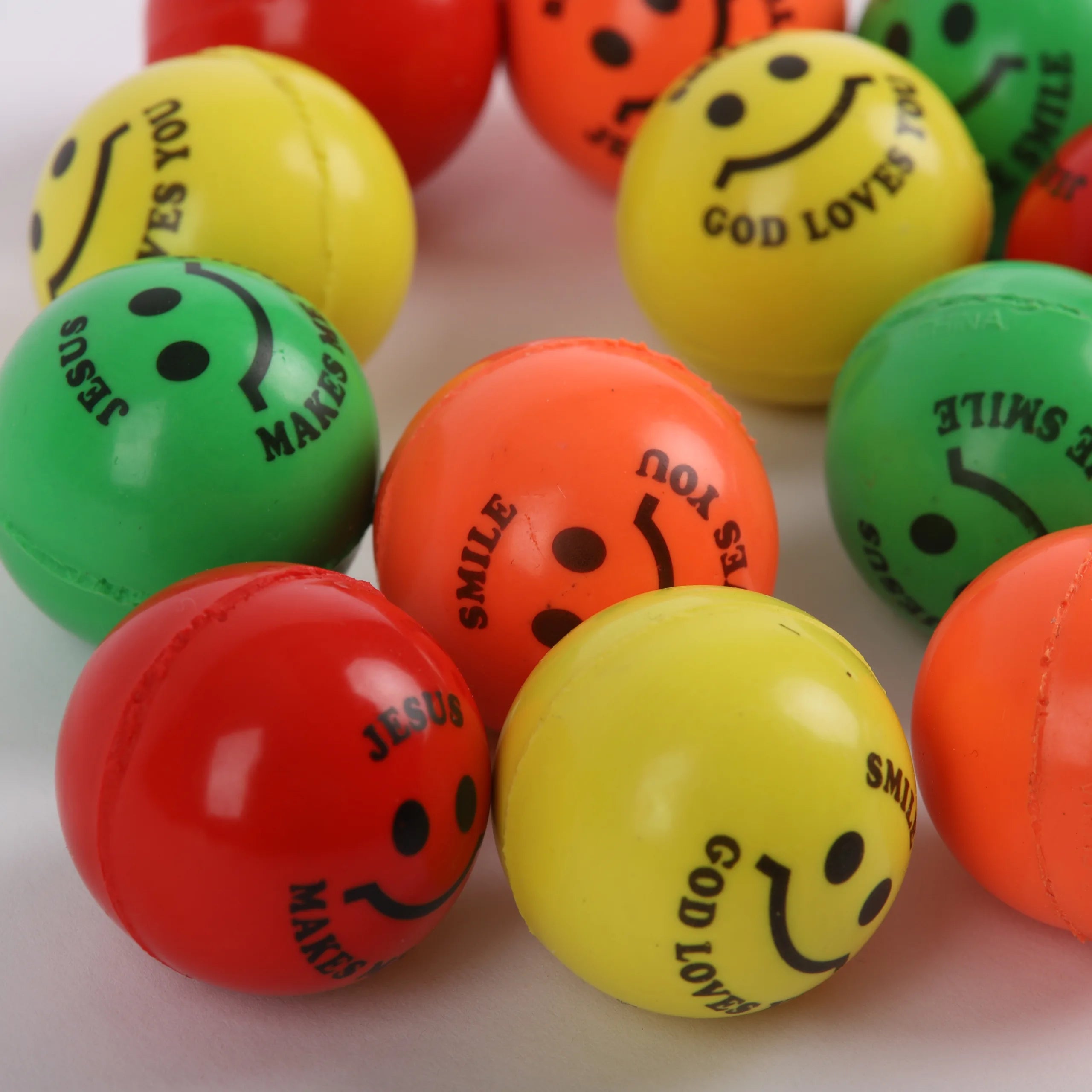 BOUNCING BALL SMILE GOD LOVES YOU ASSTD COLOR 12 CT