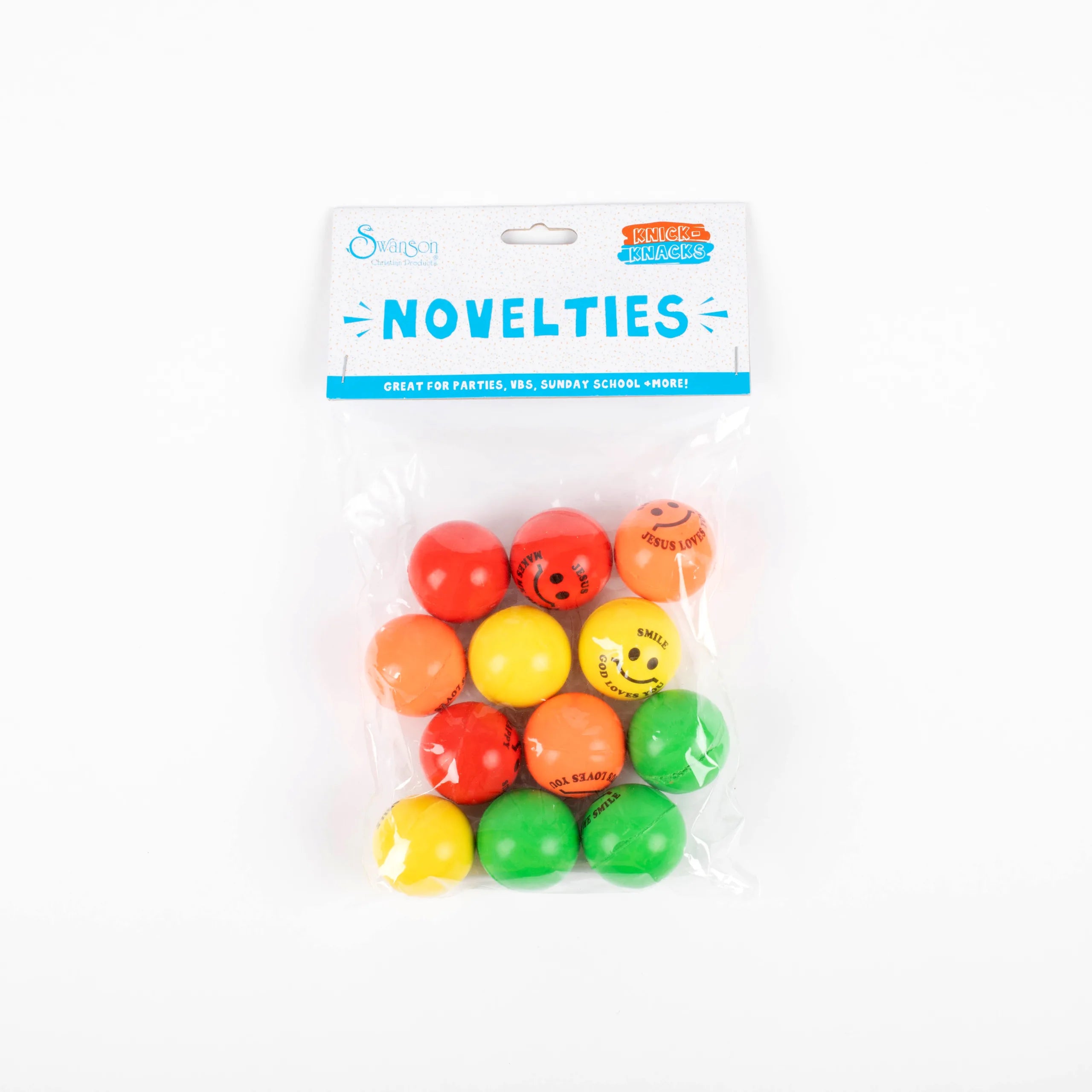 BOUNCING BALL SMILE GOD LOVES YOU ASSTD COLOR 12 CT