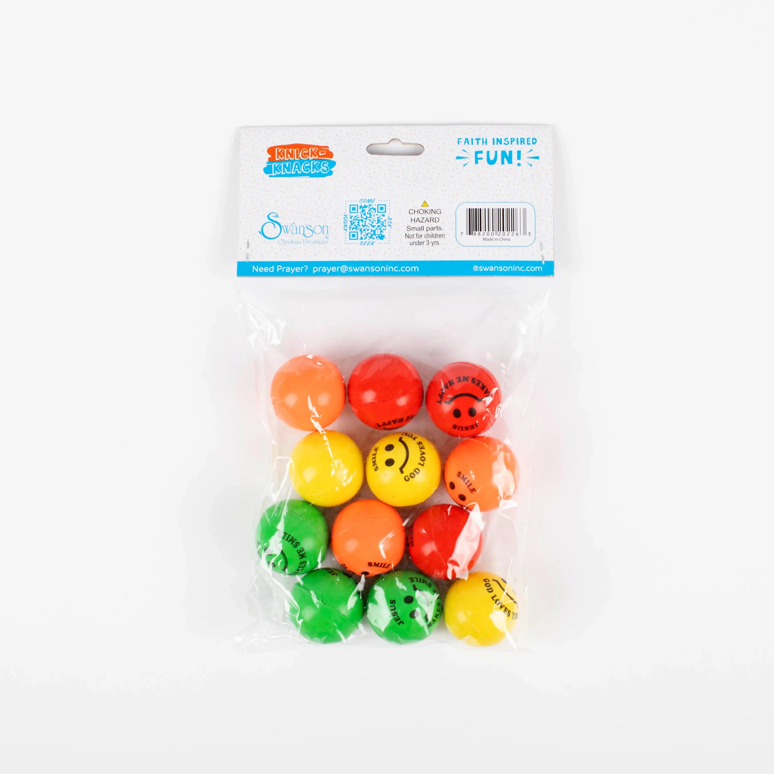 BOUNCING BALL SMILE GOD LOVES YOU ASSTD COLOR 12 CT