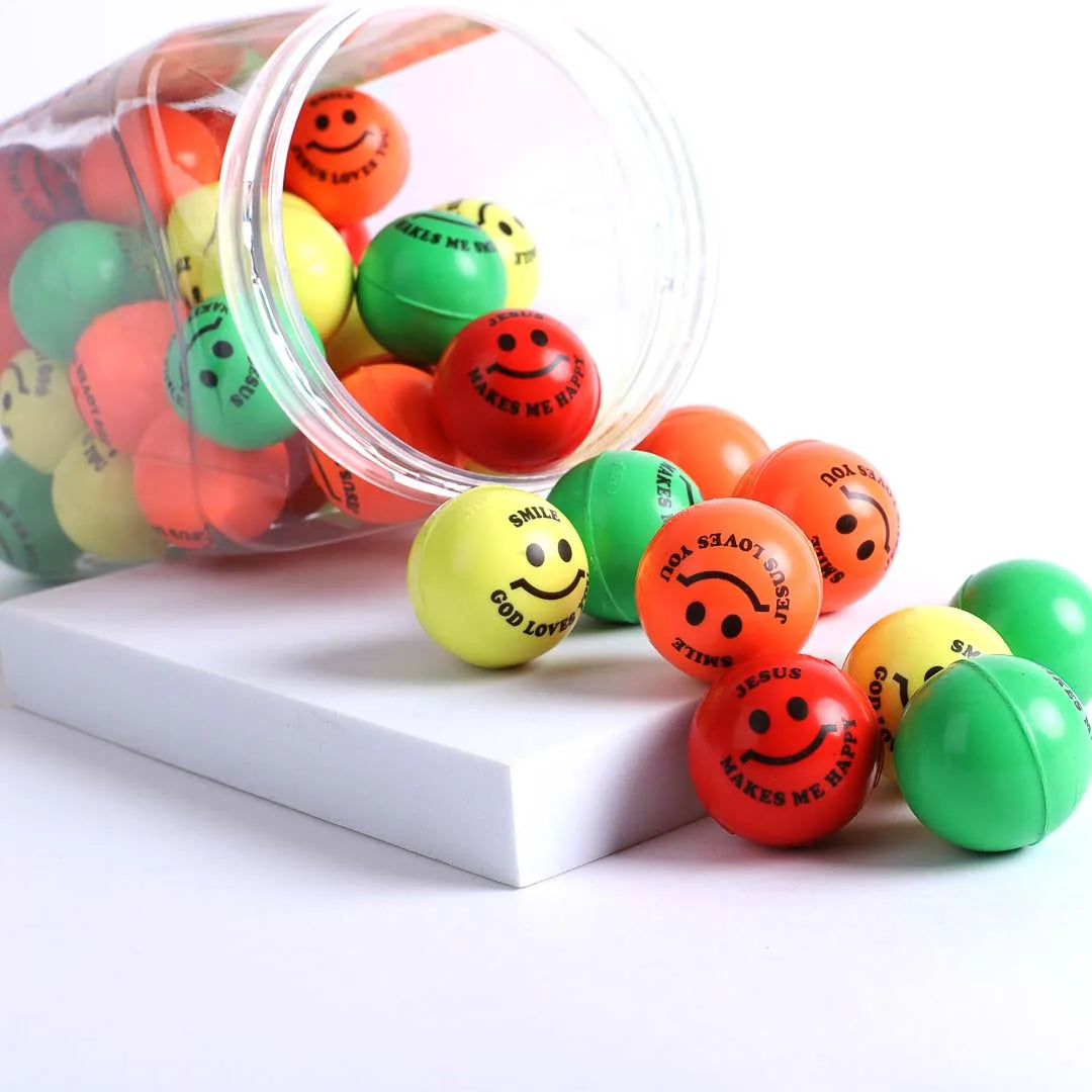 BOUNCING BALL SMILE GOD LOVES YOU ASSTD COLOR DISPLAY PK48