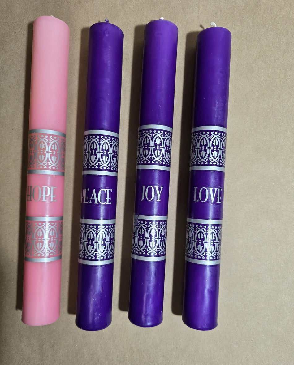 12" Advent Candle - Hope, Peace, Joy and Love