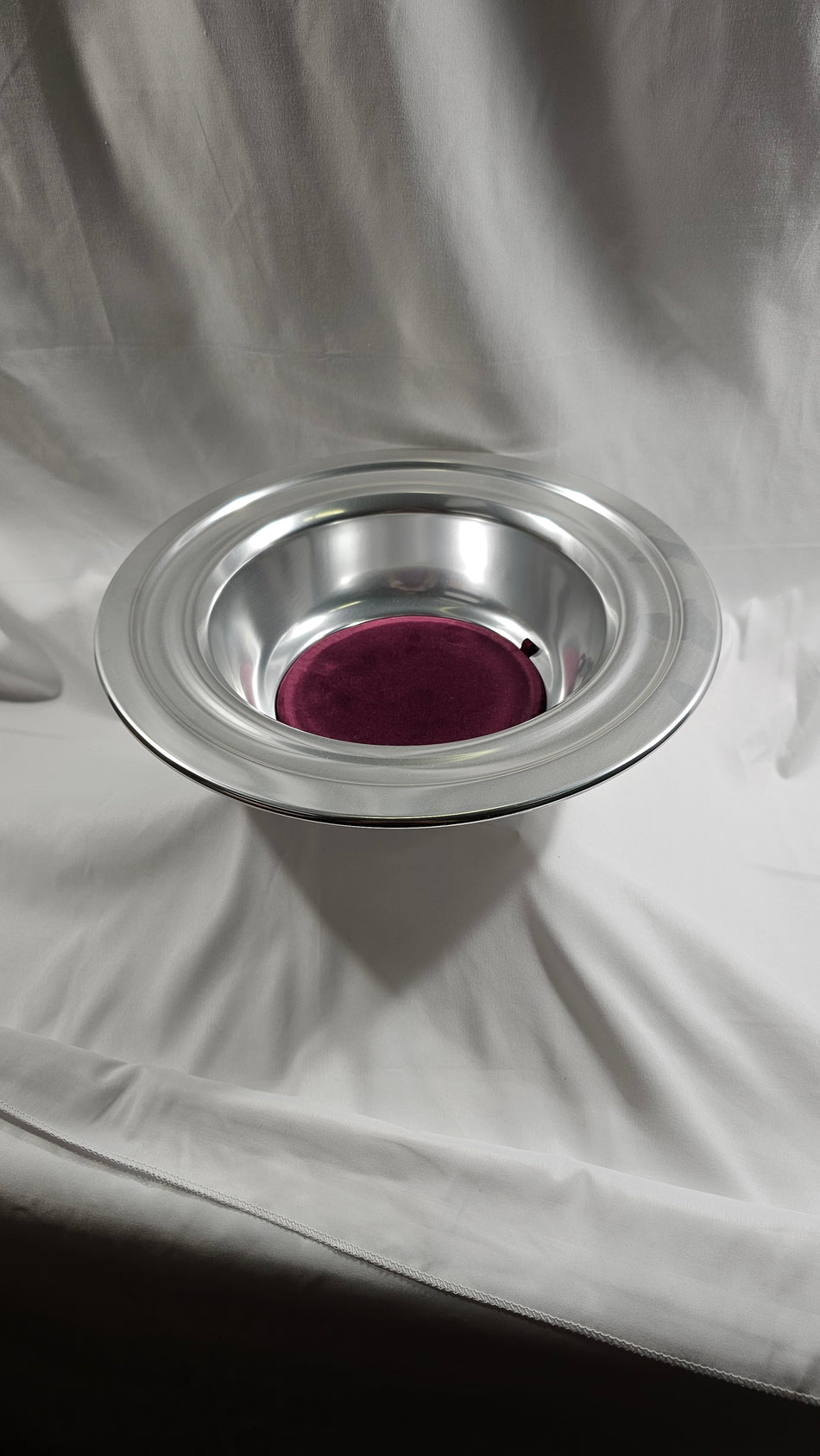 Artistic Extra Large Brasstone or Silvertone Offering Plate – 14 1/4" Diameter