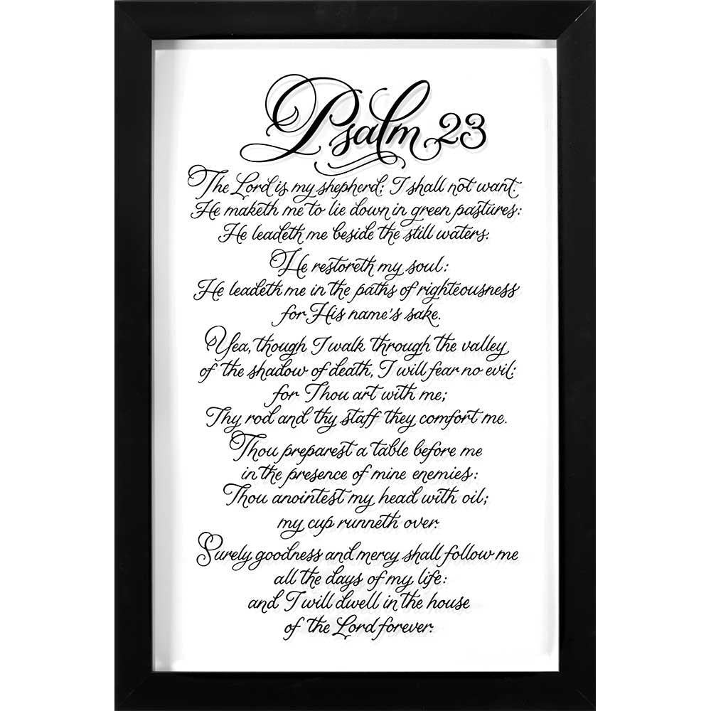 Framed Wall Art Ps. 23 Calligraphy 13x20 by Dicksons