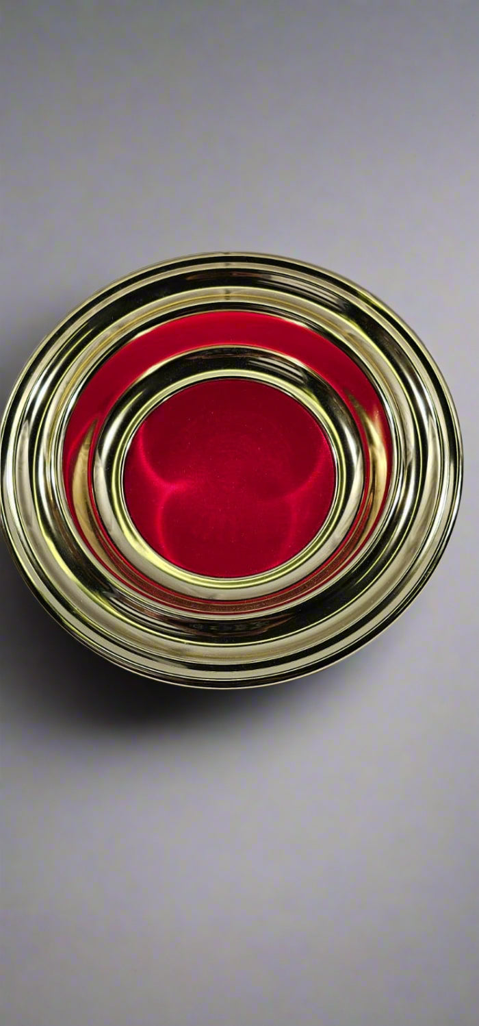 Anodized Brasstone Aluminum Offering Plate with Salvation Army Crest