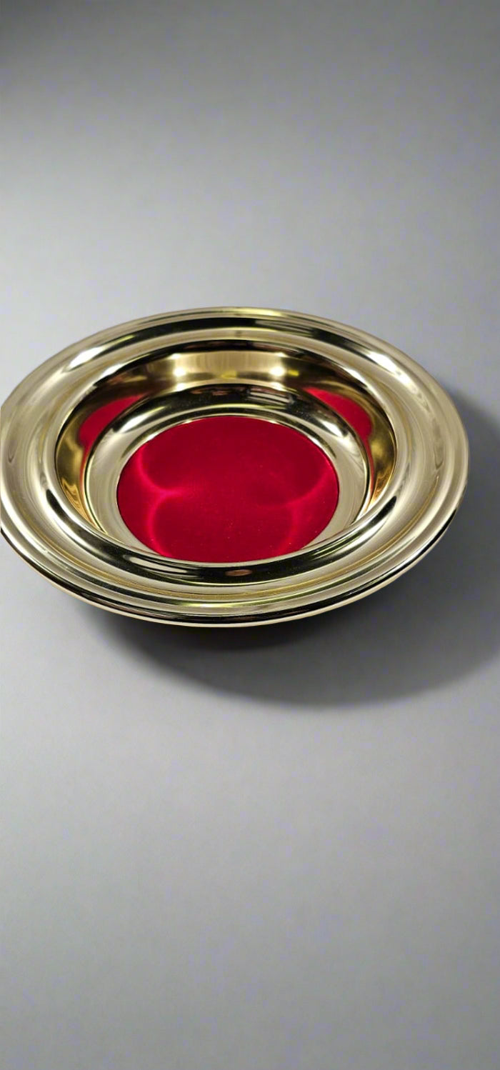 Anodized Brasstone Aluminum Offering Plate with Salvation Army Crest