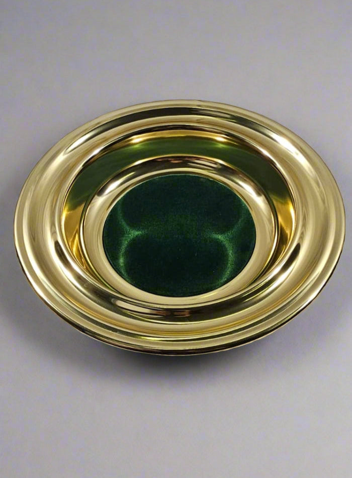 Anodized Silvertone or Brasstone Aluminum Offering Plate