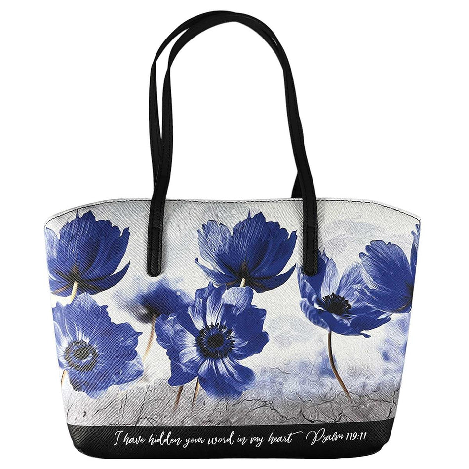 Bible Cover Psalm 119:11 Floral Wedge Black-XL by Dicksons