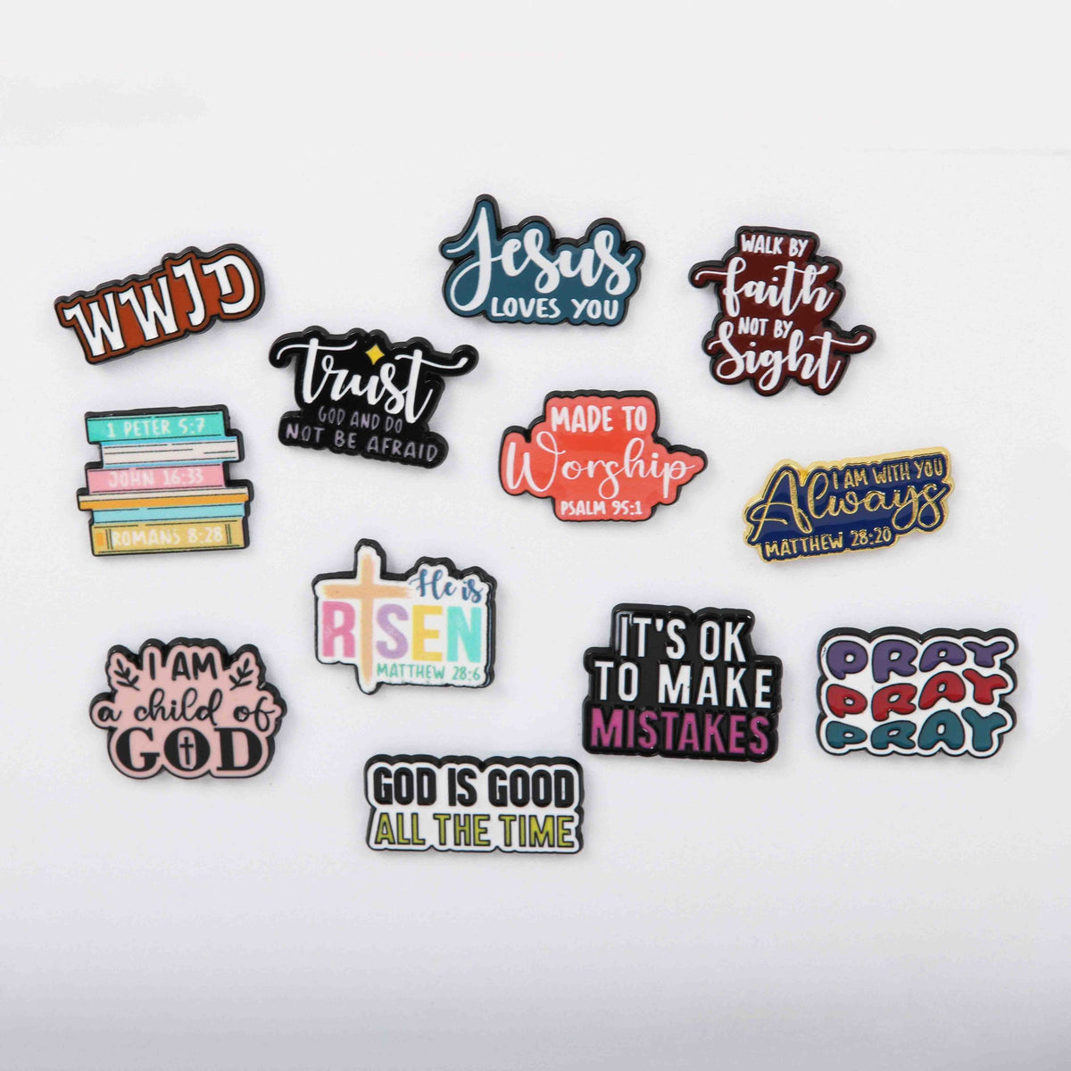 PIN ENAMEL SAYINGS ASSORTMENT PK12