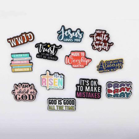 PIN ENAMEL SAYINGS ASSORTMENT PK12