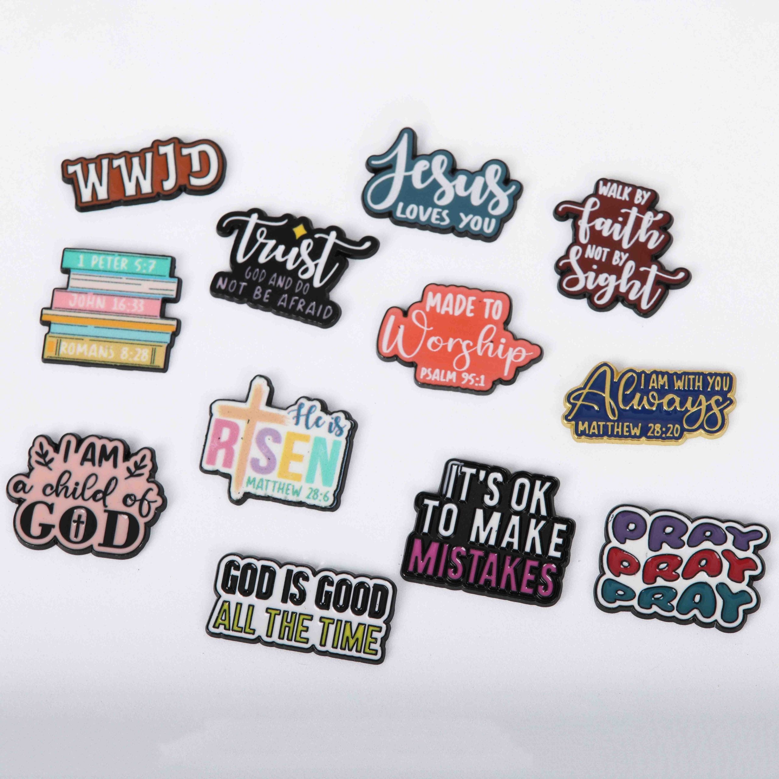 PIN ENAMEL SAYINGS ASSORTMENT PK12
