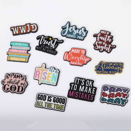 PIN ENAMEL SAYINGS ASSORTMENT PK12