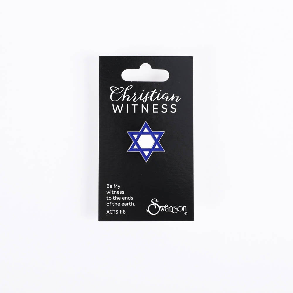 LAPEL PIN STAR OF DAVID BLUE & WHITE