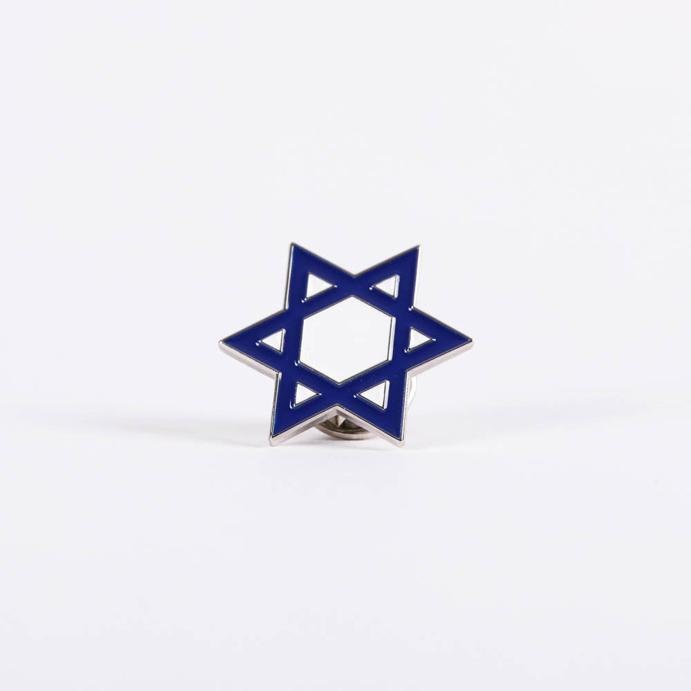 LAPEL PIN STAR OF DAVID BLUE & WHITE