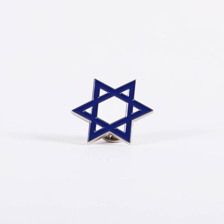 LAPEL PIN STAR OF DAVID BLUE & WHITE