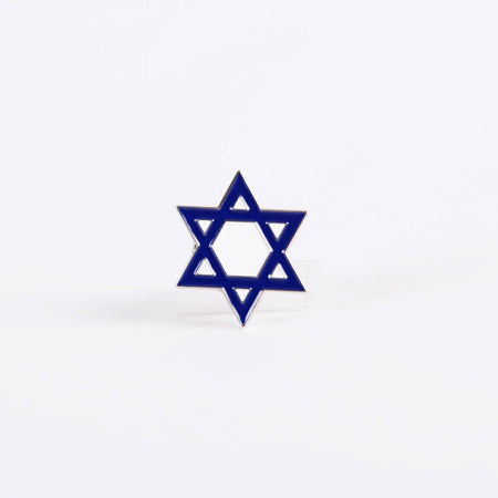 LAPEL PIN STAR OF DAVID BLUE & WHITE