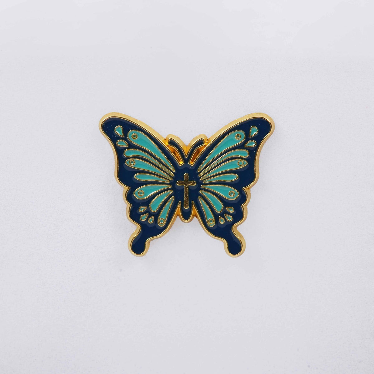 PIN ENAMEL BUTTERFLY CROSS PK3