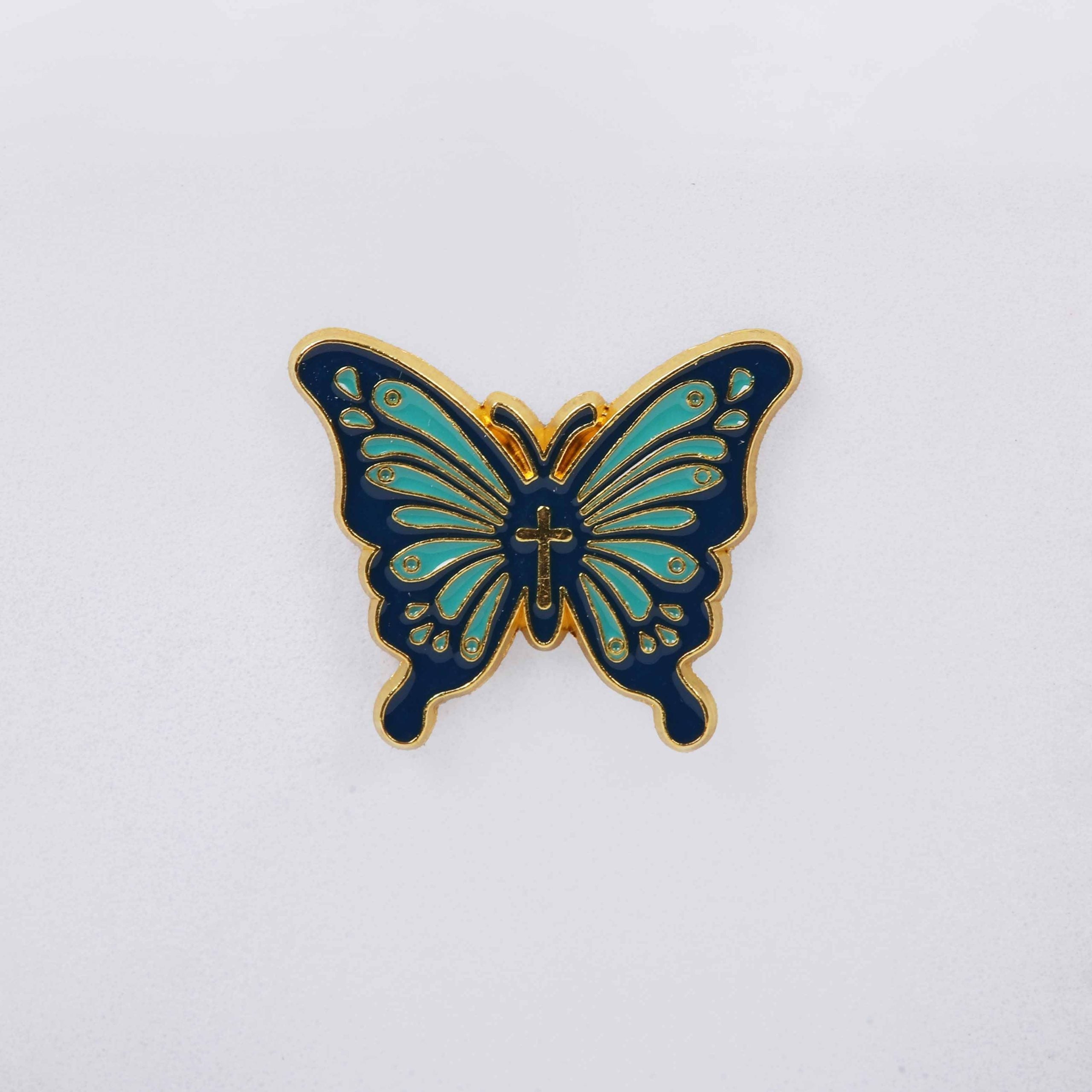 PIN ENAMEL BUTTERFLY CROSS PK3