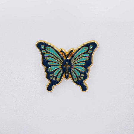 PIN ENAMEL BUTTERFLY CROSS PK3