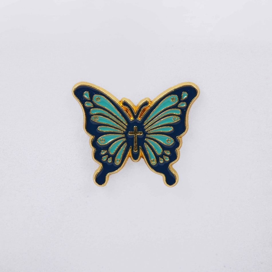 PIN ENAMEL BUTTERFLY CROSS PK3