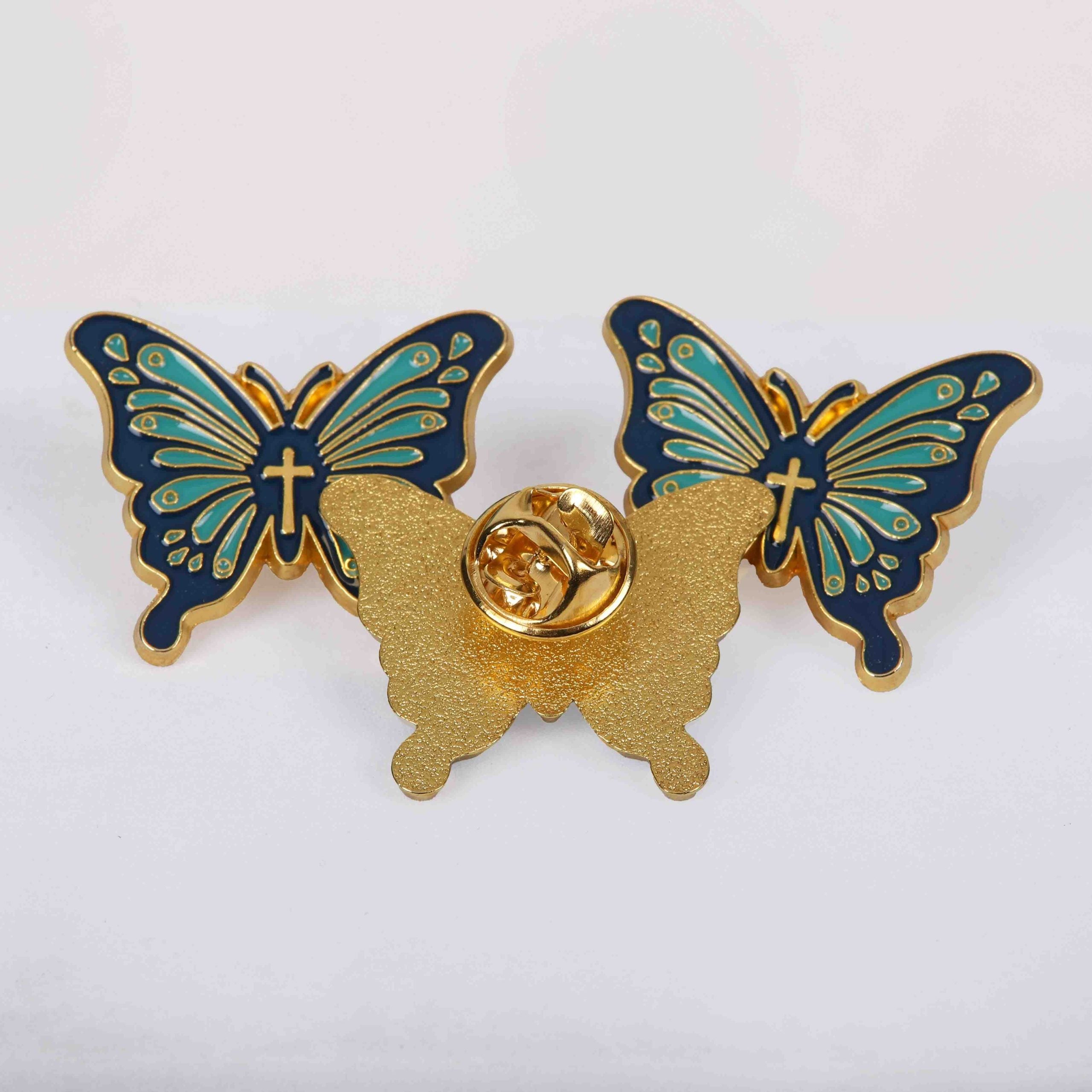 PIN ENAMEL BUTTERFLY CROSS PK3