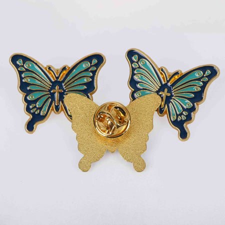 PIN ENAMEL BUTTERFLY CROSS PK3