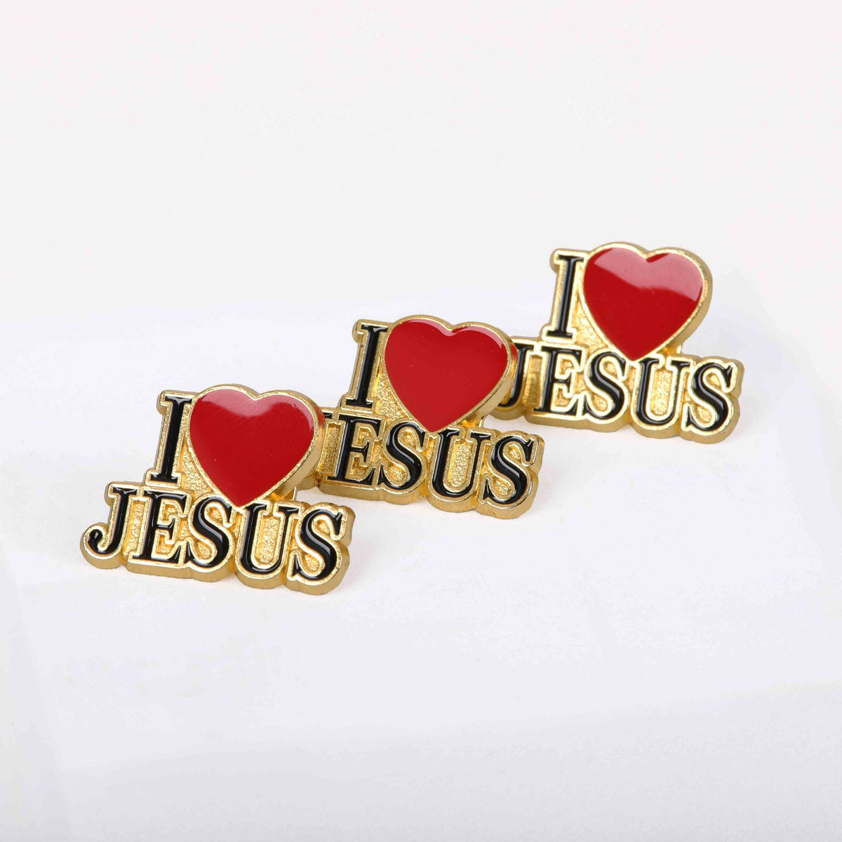 PIN ENAMEL I HEART JESUS PK3