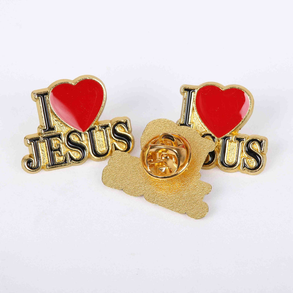 PIN ENAMEL I HEART JESUS PK3